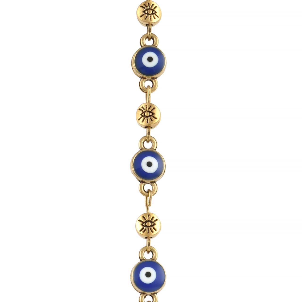 12 Pack: Antique Gold Metal Evil Eye Beads by Bead Landing™